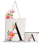 Personalized Initial Canvas Tote Bag Letter Makeup Bag Monogrammed Present Ba...