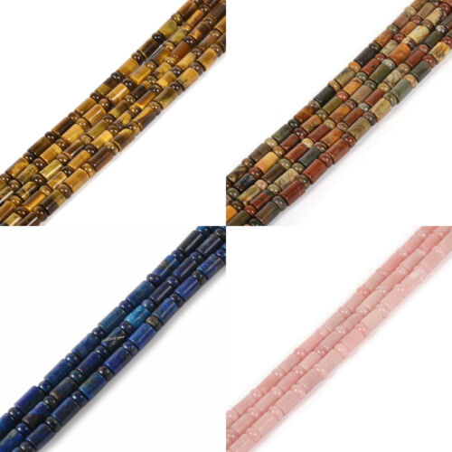 9mm Natural Gemstone Tubes Rondelle Loose Beads Jewelry Making DIY 16 inch