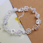 Unisex Women 925 Sterling Silver Beads Bracelet Size 8-9 Inches 9MM Lobster  L11
