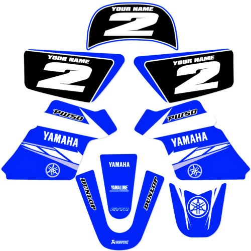YAMAHA PW 50 PW50  GRAPHICS KIT DECALS DECO Fits Years 1990 - 2022  Blue