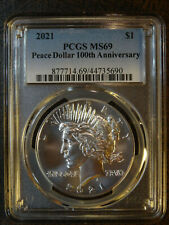 2021 Peace Silver Dollar PCGS MS69 100th Anniversary Label Philadelphia Mint