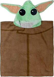 Star Wars The Mandalorian Baby Yoda Hooded Poncho Towel Bath Pool Beach Towel