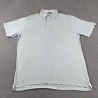 Tasc Performance Polo Shirt Mens Large White Blue Short Sleeve Golf Casual