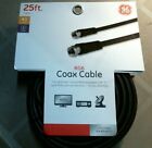 GE RG6 Coax Cable, 25', Black, FREE SHIPPING