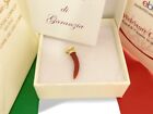 Pendant of Italy in 18k gold and red Coral Gemstone Horn Natural Cornicello men
