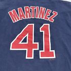 Vintage Victor Martinez T- Shirt Men's L Majestic Boston Red Sox MLB Blue Casual