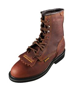 Men's Work Boots Slip Resistant Genuine Leather Lace Up 118