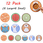 12Pcs Silicone Coasters Anti-Slip Cup Mat Pad Drinks Holder with Cartoon Pattern