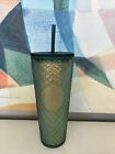 Starbucks Jeweled Soft Touch Green Tumbler Cold Cup 2023 Venti 24oz. Brand New