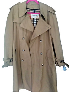 Vintage CLIPPER MIST Mens size 40R Beige Trench Over Coat w/ Zip-Out Liner