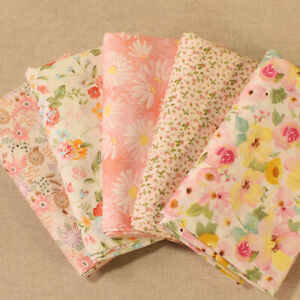5 Assorted Quilting Sewing Fabric Cotton Bundle Floral Patchwork Scraps Lot