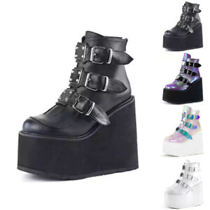 Womens Female Gothic Platform Punk Dtyle Boots Ladies Winter Warm Casaul Shoe