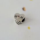 Mother's Day NEW Authentic Pandora Pink MOM Heart Charm 791881PCZ S925 Love