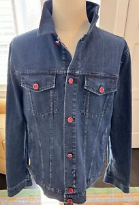 $6895 NEW Kiton Denim Blue Jean Jacket Suede Details Logo Button Sz L / XL IT 56