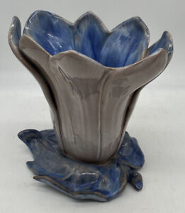 Stangl Pottery Blue & Gray Terra Rose 6 3/4