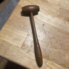 VINTAGE WOODEN GAVEL WITH BRASS ON HEAD & END JUDGE/AUCTIONEER 8”