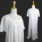 The 1 for Us White Long Nightgown XL Cotton Ribbon Lace Modest Victorian Nightdr