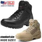 Mens Military Boots Motorcycle Combat Ankle Work Hiking Tactical Boots WIDE SIZE