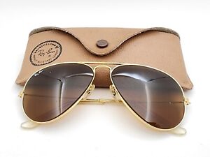 Vintage B&L Ray Ban Bausch & Lomb B15 Brown Gold Plated Aviator 58mm w/Case
