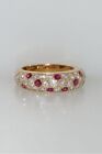Lab-Created Ruby Band Ring 925 Sterling Silver CZ Engagement New Jewelry