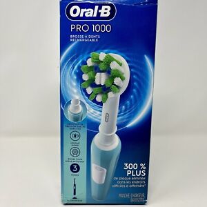 New ListingOral-B Pro 1000 Rechargeable Electric Toothbrush 3 Cleaning Modes - Blue