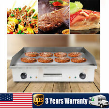 3kw Commercial Electric Griddle Flat Top Grill Hot Plate BBQ Grill Countertop!
