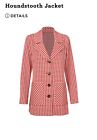 Cabi New Without Tags Houndstooth Jacket # 4249 Red soft white/Ivory Large