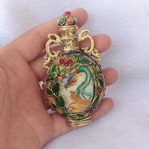 antique chinese  snuff bottle collection Inlaid Painted noctilucent