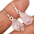 Natural Rose Quartz Rough 925 Sterling Silver Earrings Jewelry CE30041