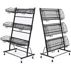 Retail Display Rack Metal Stand Wire Snack Candy Fruit Display Cart With Wheels