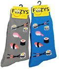 2 Pair Mens Sushi Socks Foozys ChopSticks Rice Maki Tamago Fish #FM-47
