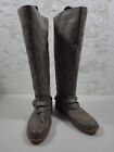 Madden Caanyon Women's 6.5M Boots Tall Full Zip Chain Straps Faux Leather Brown