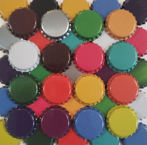 100 Colored Beer Bottle Caps for Brewing Homebrew Blue Red Pink Orange Yellow