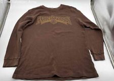 Harley Davidson Men's Brown Long Sleeve Waffle Knit Shirt- Size Most Likely M