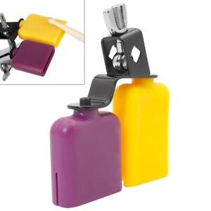 Bicolor Cowbell for Drum Set High and Low Tones Double Mounted Bell Kit