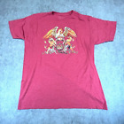 New ListingQueen T-Shirt Mens XL Red Short Sleeve Band Graphic Concert Tour Lion Eagle