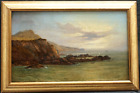 c1870 TORRS COAST ILFRACOMBE DEVON WILLIAM HENLEY 1839-1887 Antique Oil Painting