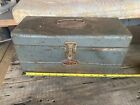 Vintage Dunlap Metal Tool Box Used Damaged Weathered Gray No Tray