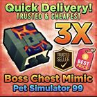 Pet Simulator 99. x3 Boss Chest Mimic ENCHANT -  OP BOOK - Same Day