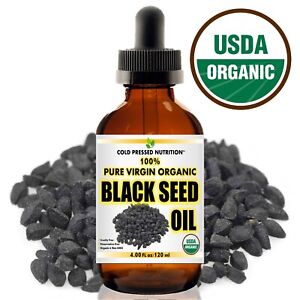 100% Pure Virgin CERTIFIED Organic Black Seed Oil Edible Cold Pressed Cumin 4oz