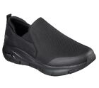 Skechers Arch Fit Black Men Extra Wide Walking Shoes Memory Foam Slip On 232043