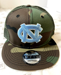 North Carolina Tar Heels New Era NCAA Camo Trucker 9Fifty Snapback Hat~ Camo