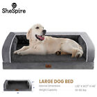 SheSpire Dog Bed Large Orthopedic Foam Pet Sofa Cushion Removable Cover &Bolster