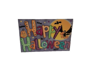 Happy Halloween Greeting Cards Bats JOL Fun Colorful Hallmark Card Vintage USA