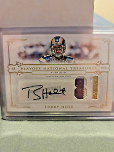 New Listing2007 PANINI PLAYOFF NATIONAL TREASURES TORRY HOLT PATCH AUTO #25/81