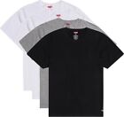 LEVIS Men's Small 4 Pack White Black Gray Crew Neck Cotton Logo T Shirt Set