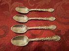 4 Alvin  French  Scroll  Dinner Spoons Sterling Silver