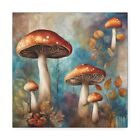Fungi Art Amanita Mushrooms Fly Agaric - Printed on Canvas Interior Decoration