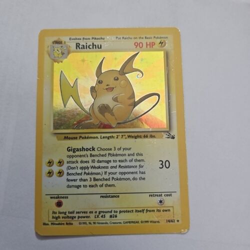 Pokémon  Raichu Fossil 14/62 Holo Unlimited Holo Rare