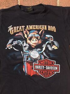 Rare Harley Davidson Vintage Great American Hog T Sm 3D Emblem San Francisco